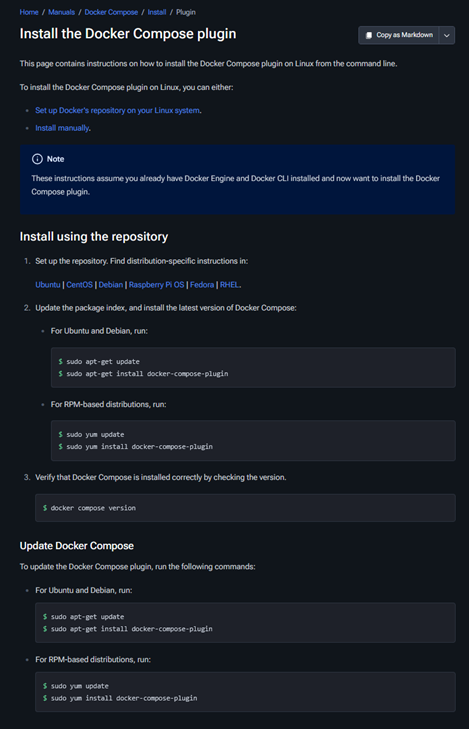 Docker Compose Installation