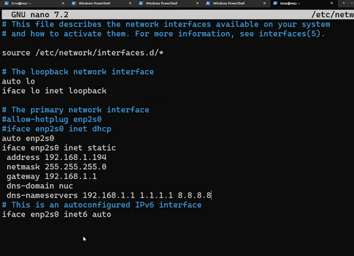 Debian Interfaces Configuration